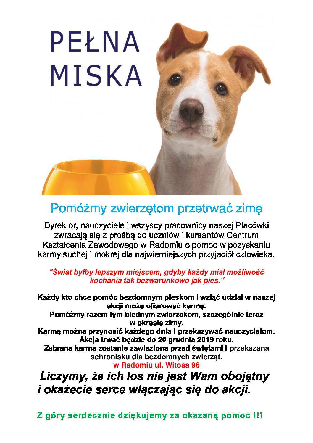 Pomóżmy zwierzętom przetrwać zimę